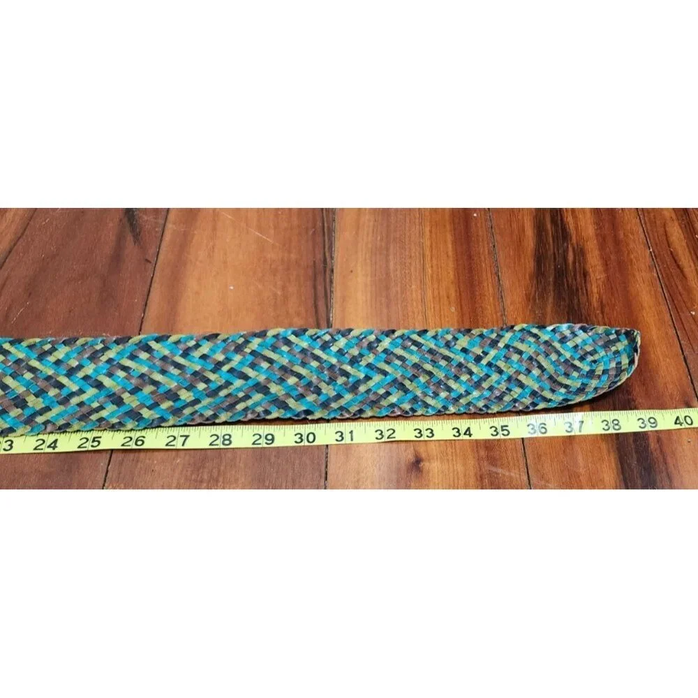 Kookai Wide Braided Belt Large Brass Oval Buckle EUC 38 